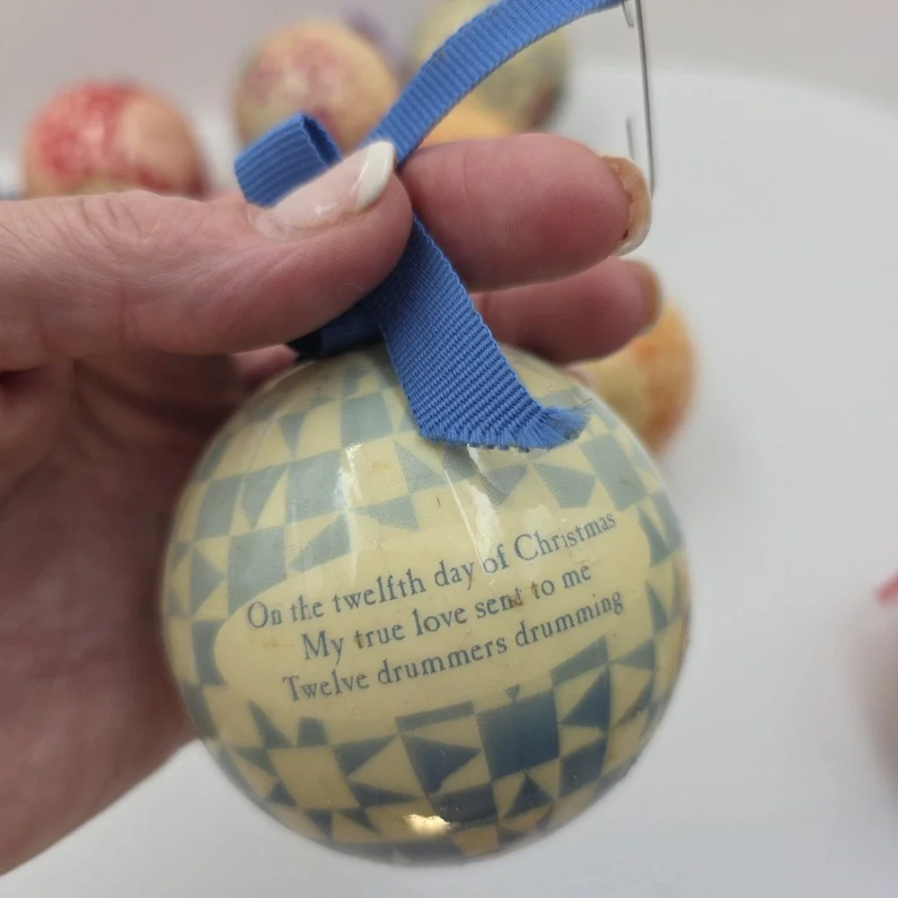 Jim Shore 12 Days Of Christmas Ornament Set 2006 Enesco 14 Ball‎ Ornaments Box